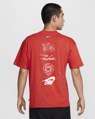 関税込み♪【Nike】MAX90 ブレイキング おしゃれ★ロゴ Tシャツ Nike x Futura Breaking Max90 T-shirt Light Crimson Men's